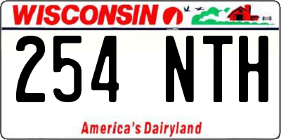 WI license plate 254NTH