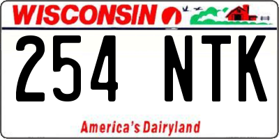 WI license plate 254NTK