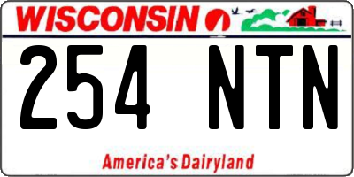 WI license plate 254NTN