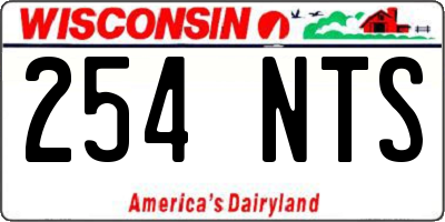WI license plate 254NTS
