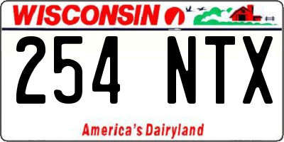 WI license plate 254NTX