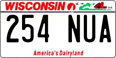 WI license plate 254NUA