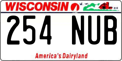 WI license plate 254NUB