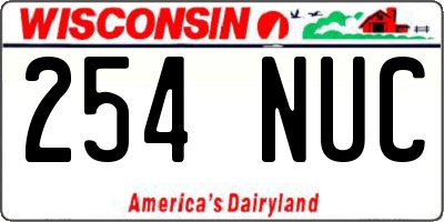 WI license plate 254NUC