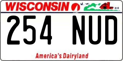 WI license plate 254NUD