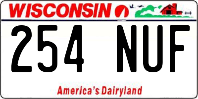 WI license plate 254NUF