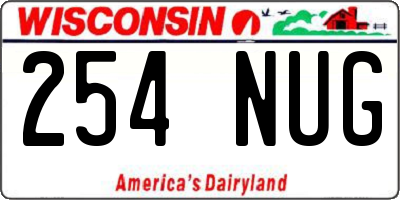 WI license plate 254NUG