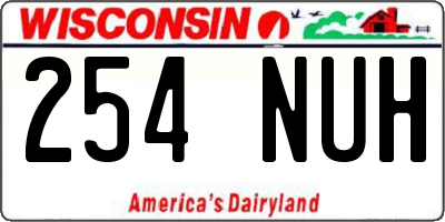 WI license plate 254NUH