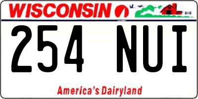 WI license plate 254NUI