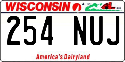 WI license plate 254NUJ