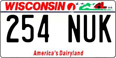 WI license plate 254NUK