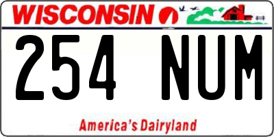WI license plate 254NUM