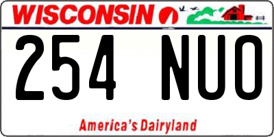 WI license plate 254NUO
