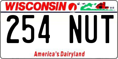 WI license plate 254NUT