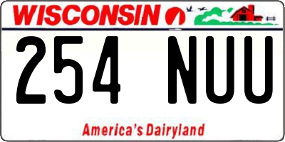 WI license plate 254NUU