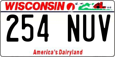 WI license plate 254NUV