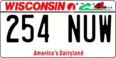 WI license plate 254NUW