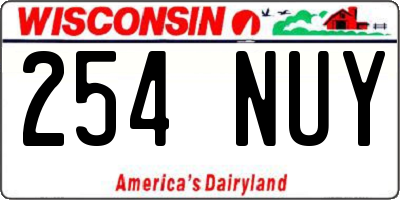 WI license plate 254NUY
