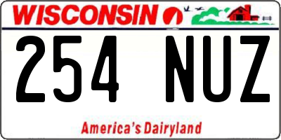 WI license plate 254NUZ