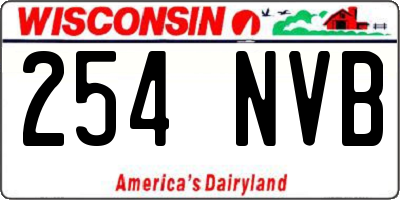 WI license plate 254NVB
