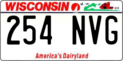 WI license plate 254NVG