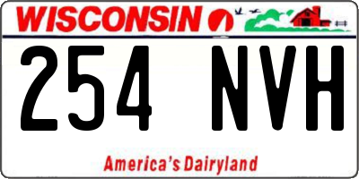 WI license plate 254NVH