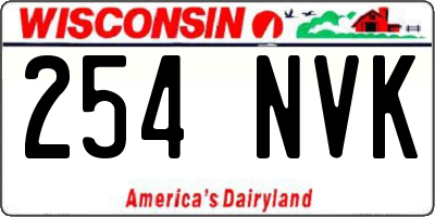 WI license plate 254NVK