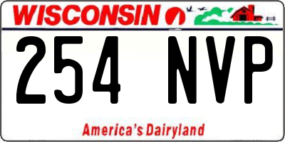 WI license plate 254NVP