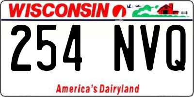 WI license plate 254NVQ