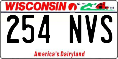 WI license plate 254NVS