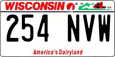 WI license plate 254NVW