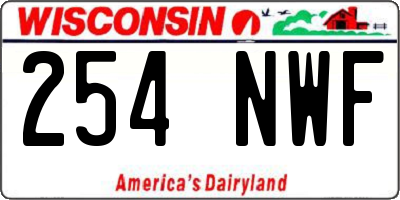 WI license plate 254NWF