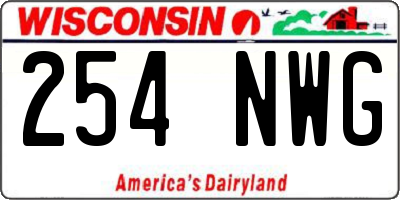 WI license plate 254NWG