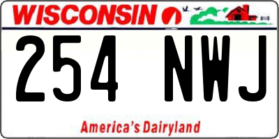 WI license plate 254NWJ