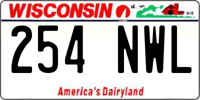 WI license plate 254NWL