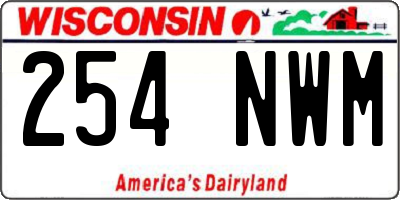 WI license plate 254NWM