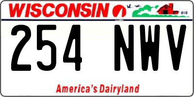 WI license plate 254NWV