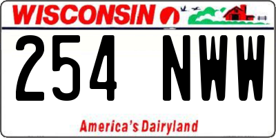 WI license plate 254NWW