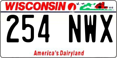 WI license plate 254NWX