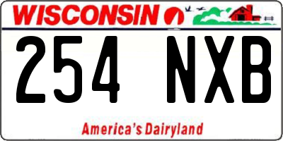 WI license plate 254NXB