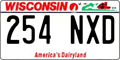 WI license plate 254NXD