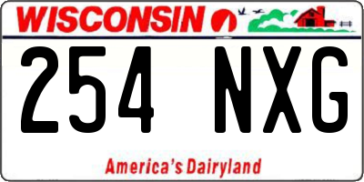 WI license plate 254NXG