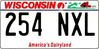 WI license plate 254NXL