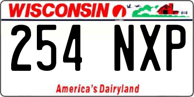WI license plate 254NXP
