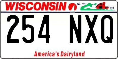 WI license plate 254NXQ