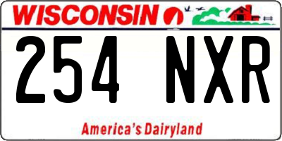 WI license plate 254NXR