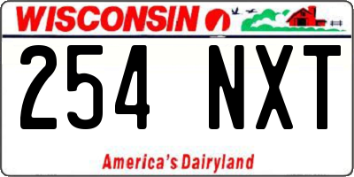 WI license plate 254NXT