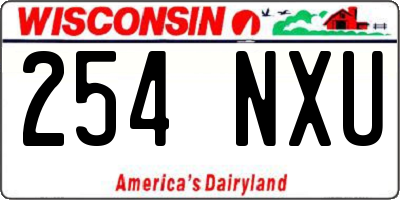 WI license plate 254NXU