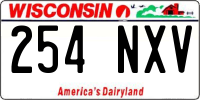 WI license plate 254NXV