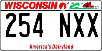 WI license plate 254NXX
